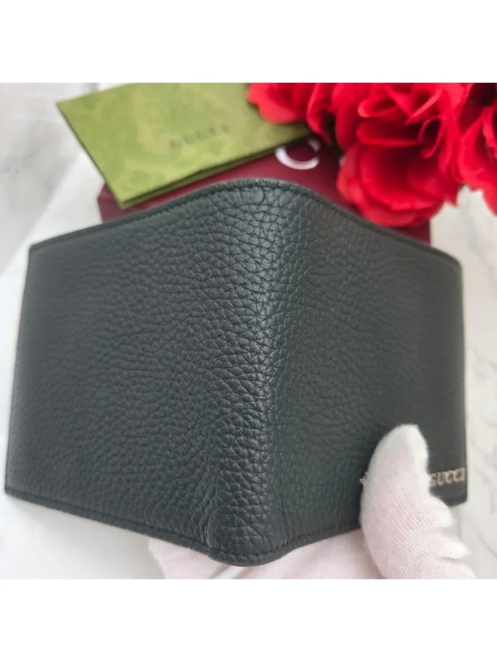 Gucci Logo Bifold Wallet Khaki Green